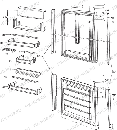 Взрыв-схема холодильника Electrolux ER4096B - Схема узла Section 3